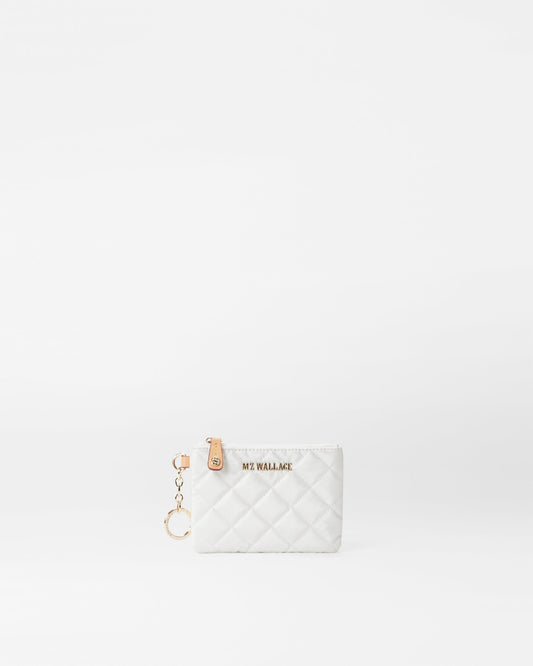 Flat Metro Key Pouch Pearl Metallic