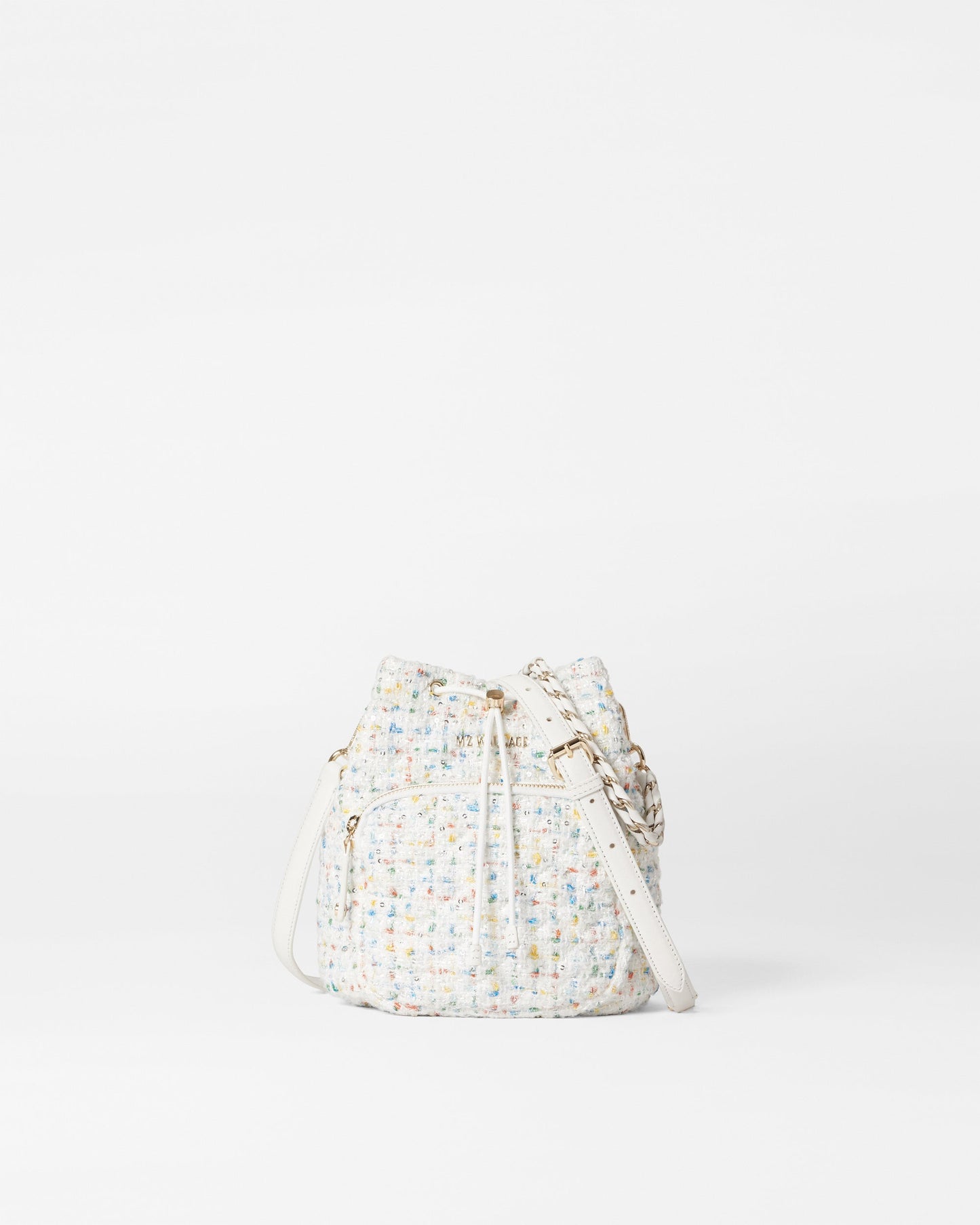 Crosby Drawstring Bucket Bag Boucle