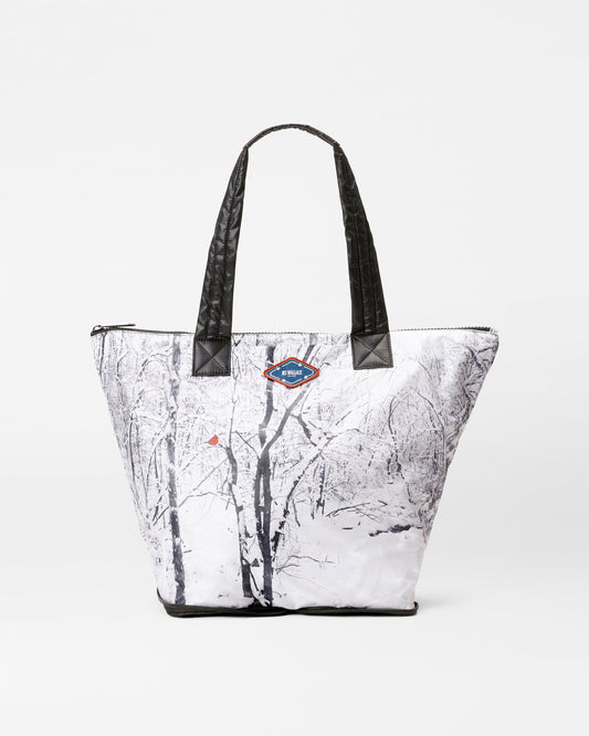 Packable Market Tote Winter Cardinal Print