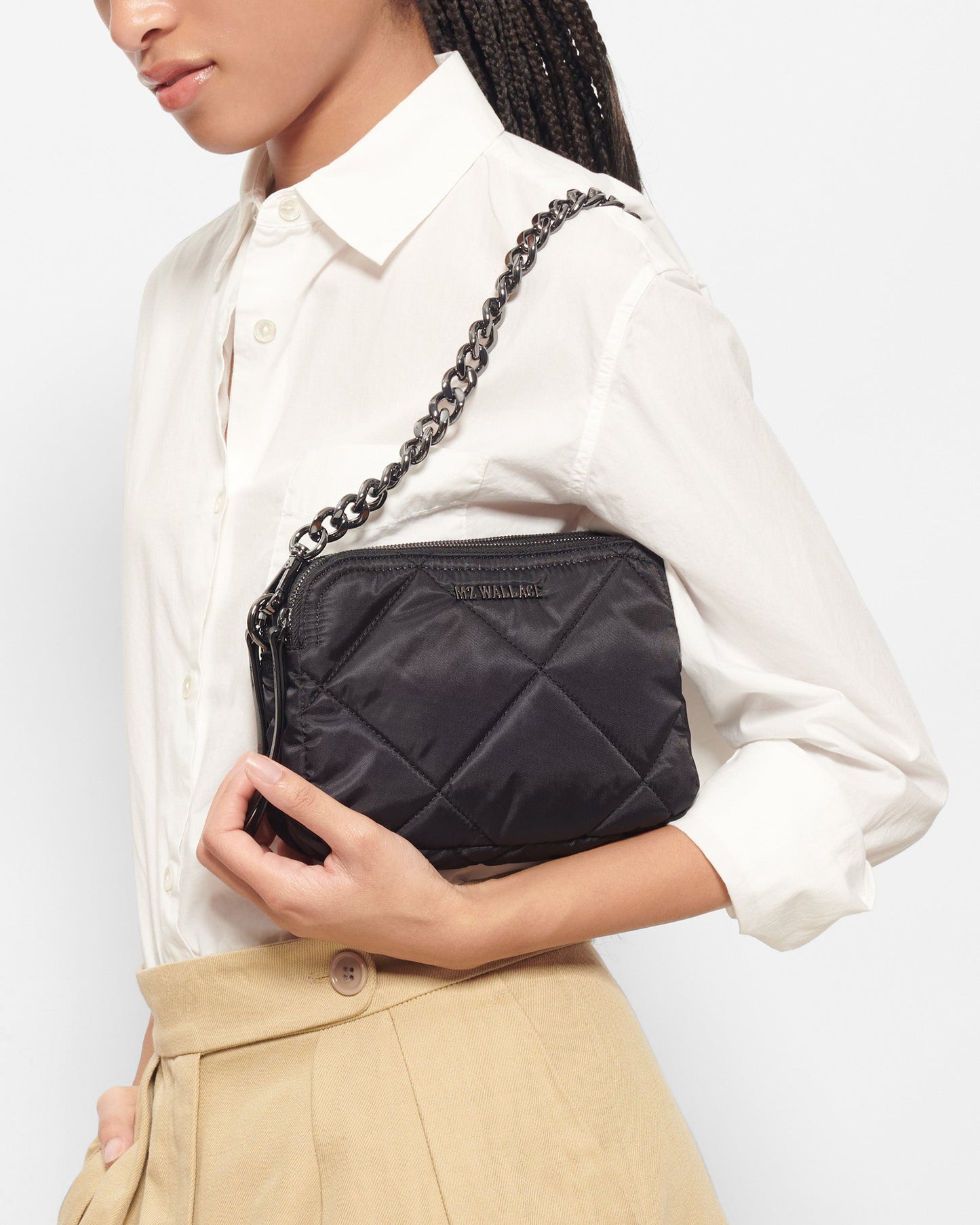 Quilted Small Madison Crossbody Black Rec