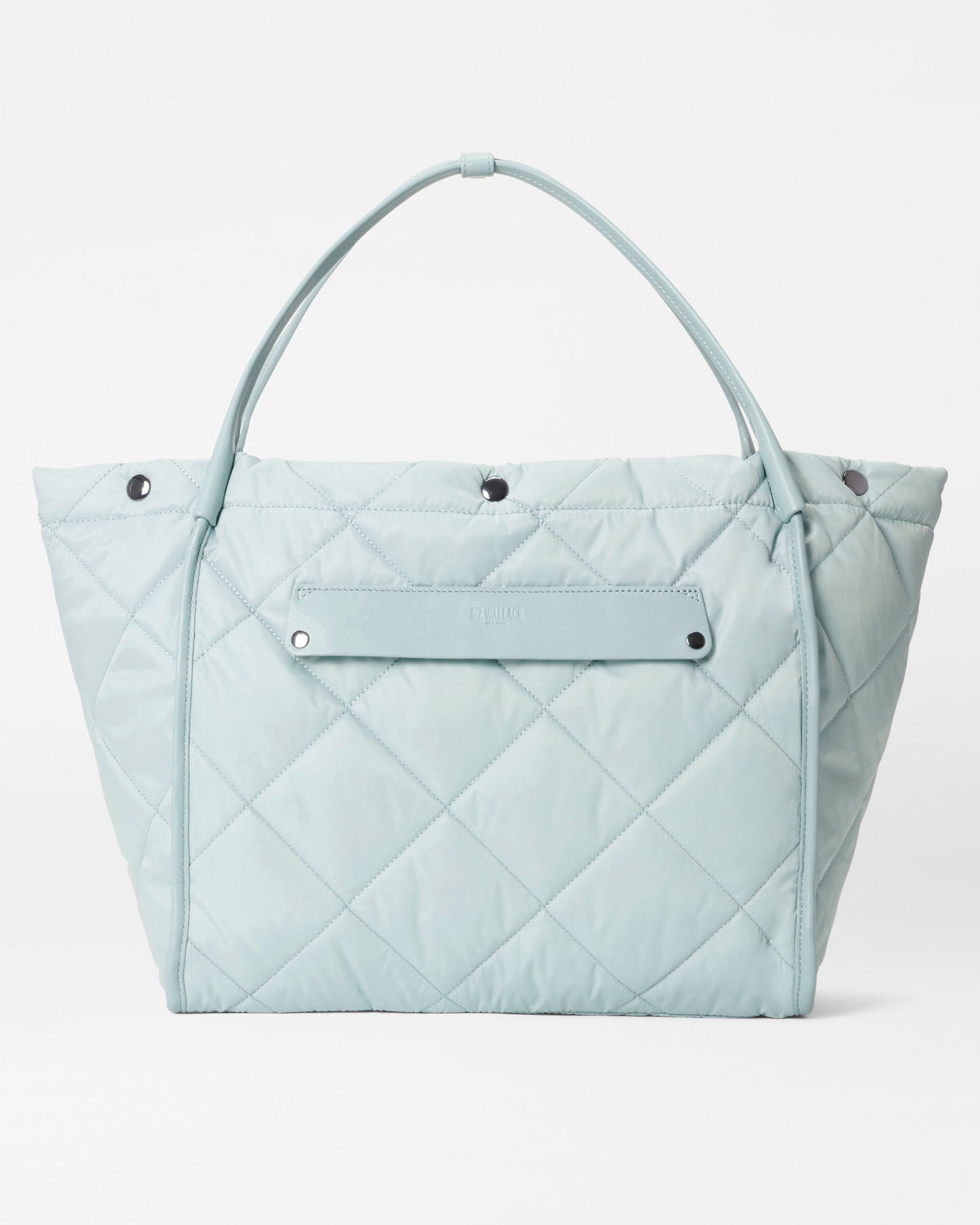 Quilted Large Madison Shopper Silver Blue Rec