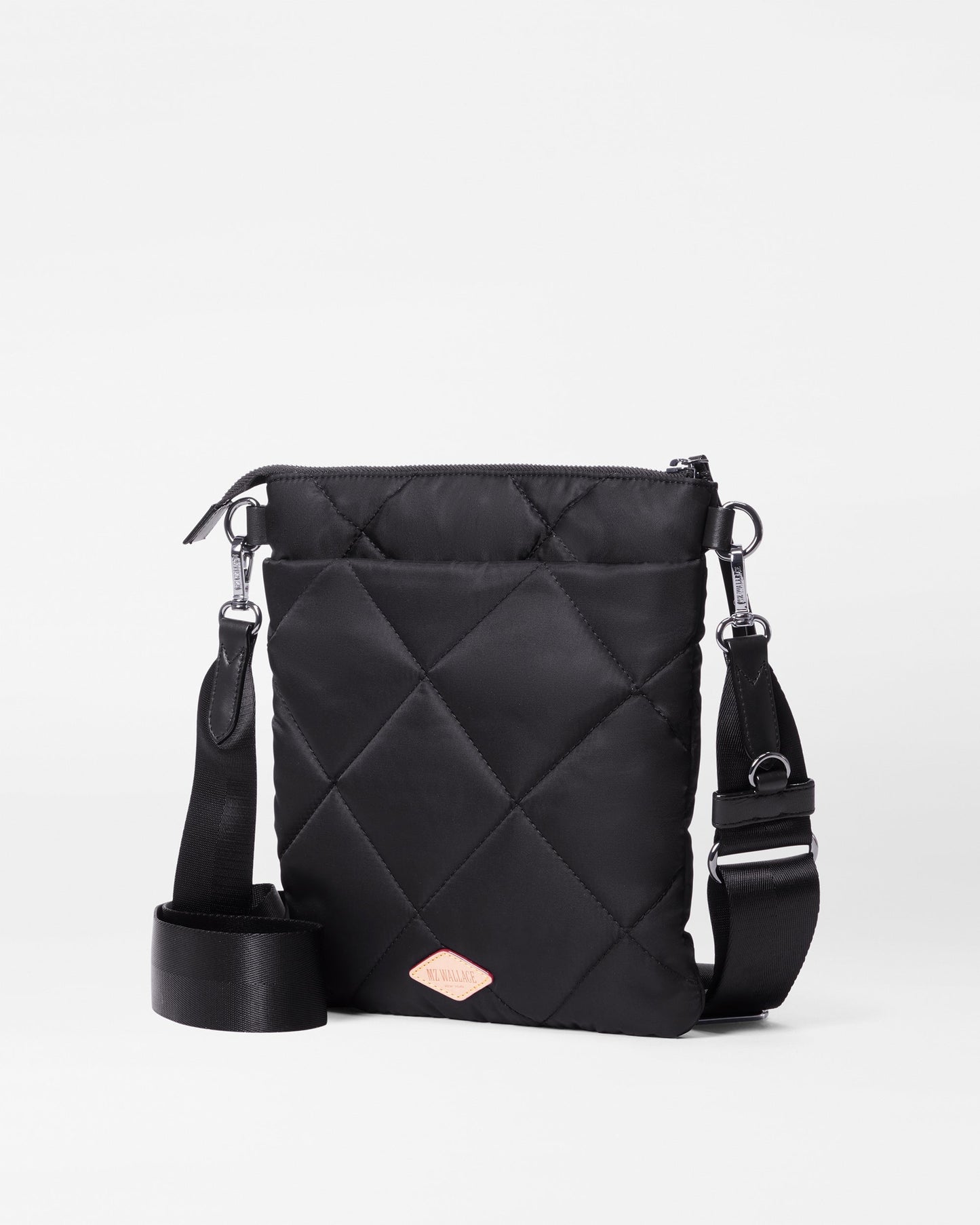 Quilted Flat Madison Crossbody Black Rec