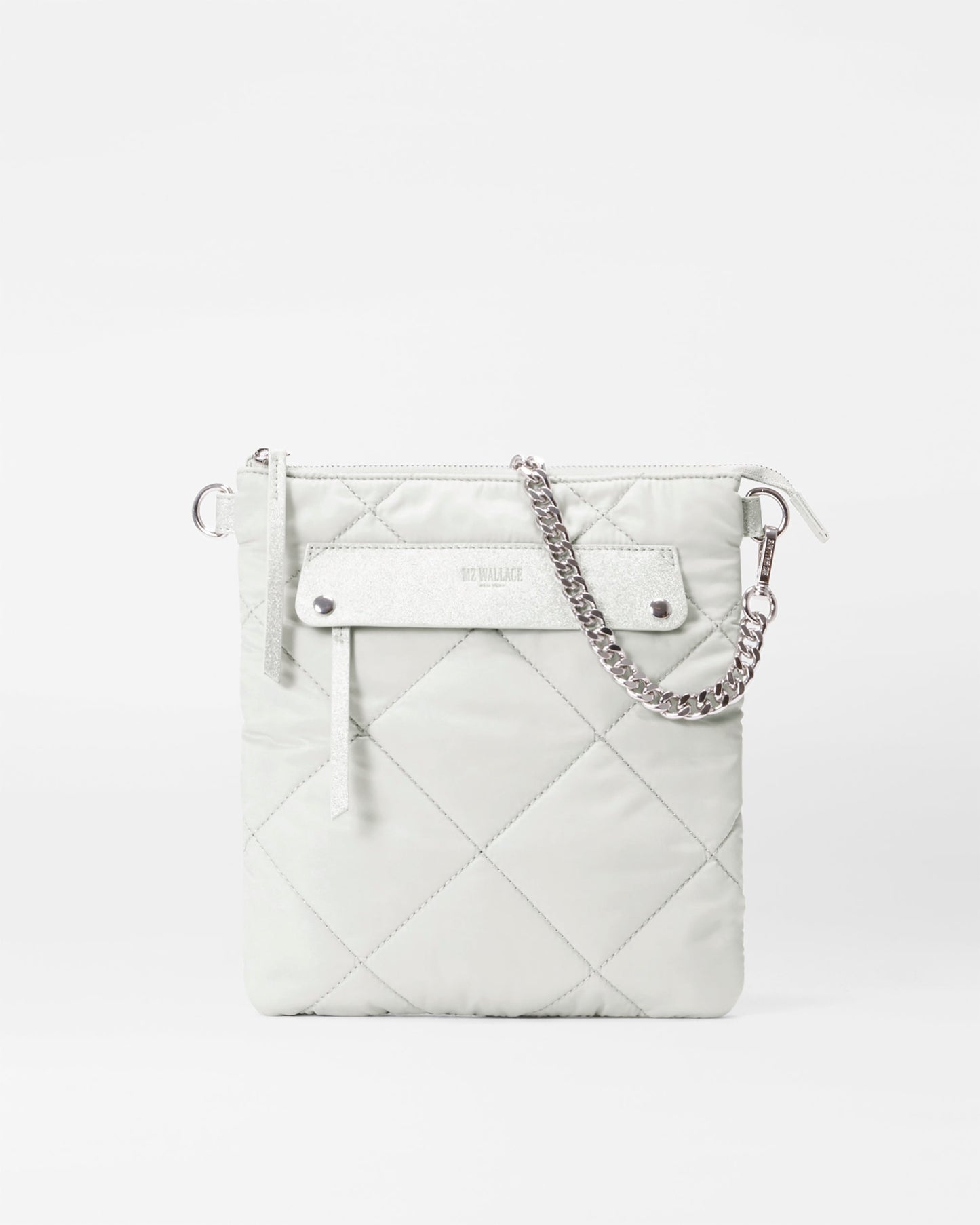 Quilted Flat Madison Crossbody Frost