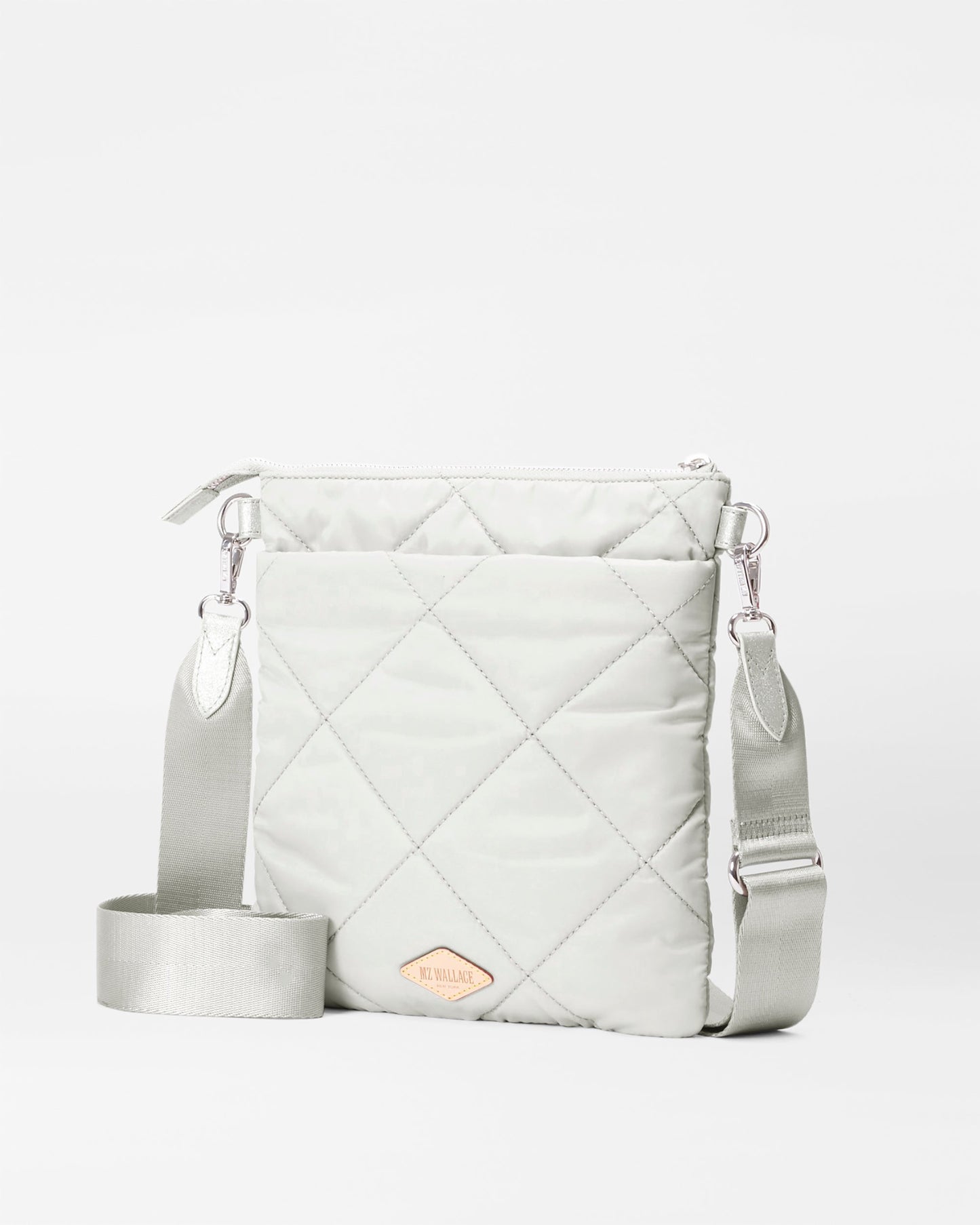 Quilted Flat Madison Crossbody Frost