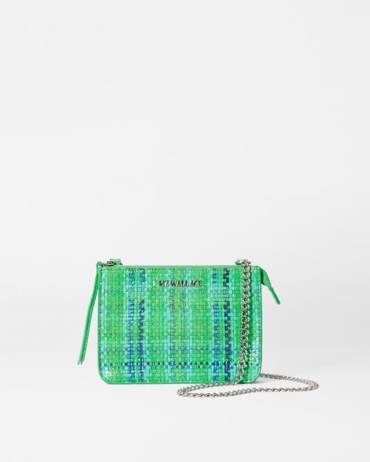 Mini Leather Crossbody Green Summer Plaid