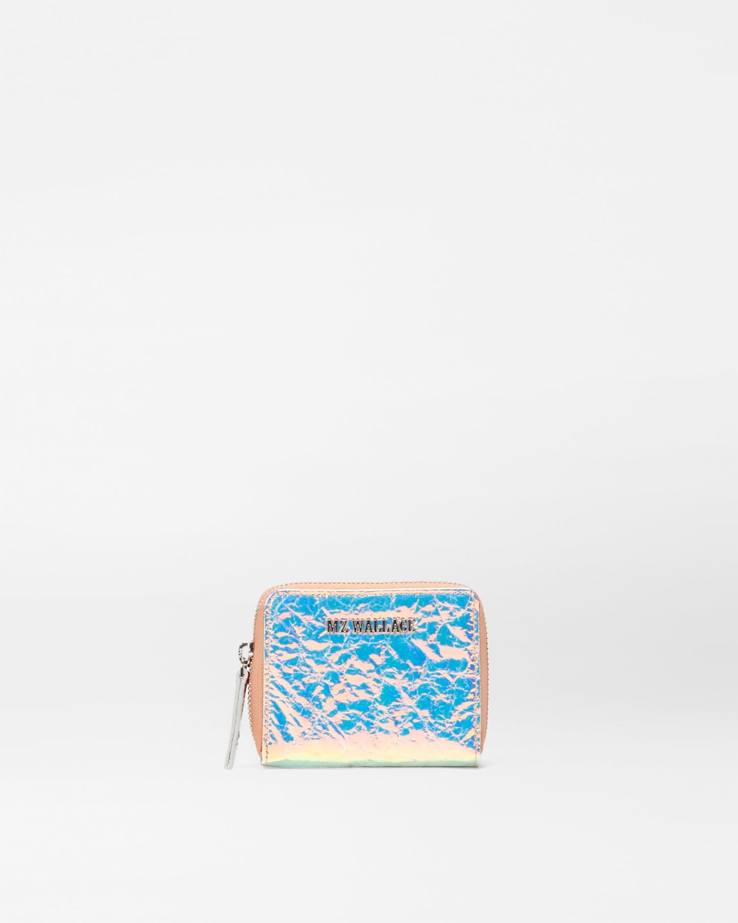 Small Zip Round Wallet Pink Opal Leather