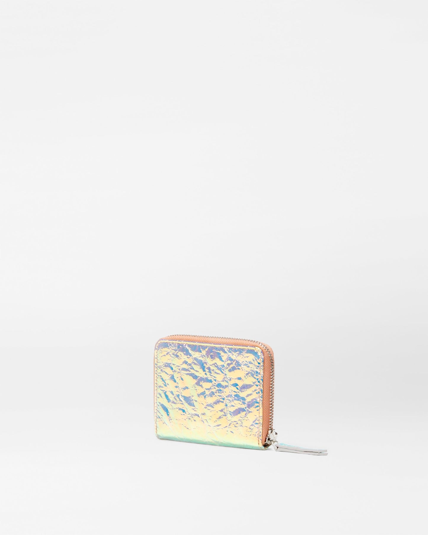 Small Zip Round Wallet Pink Opal Leather