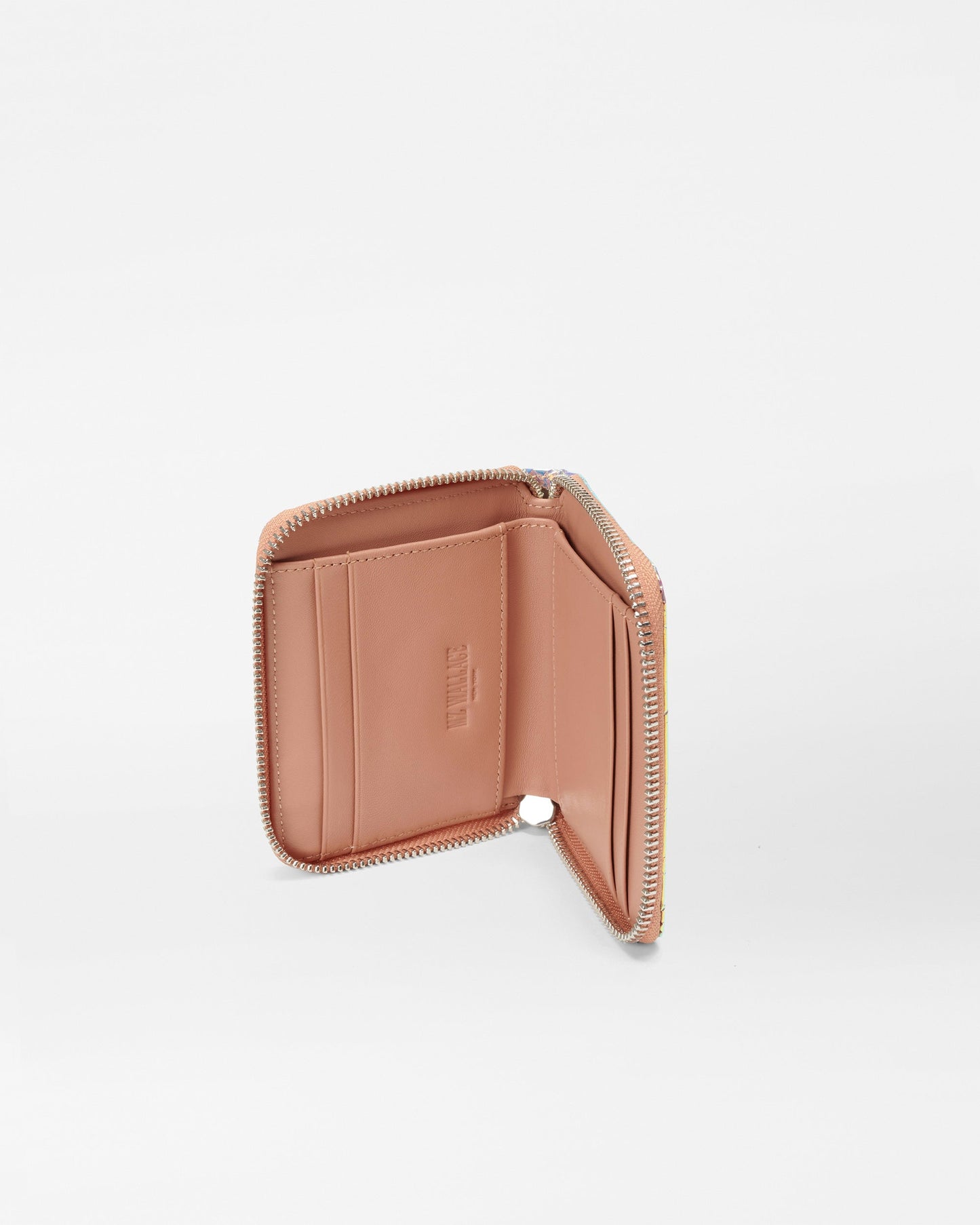 Small Zip Round Wallet Pink Opal Leather