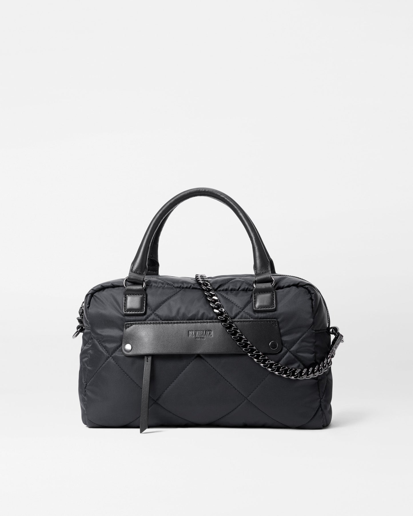 Quilted Madison Satchel Black Rec