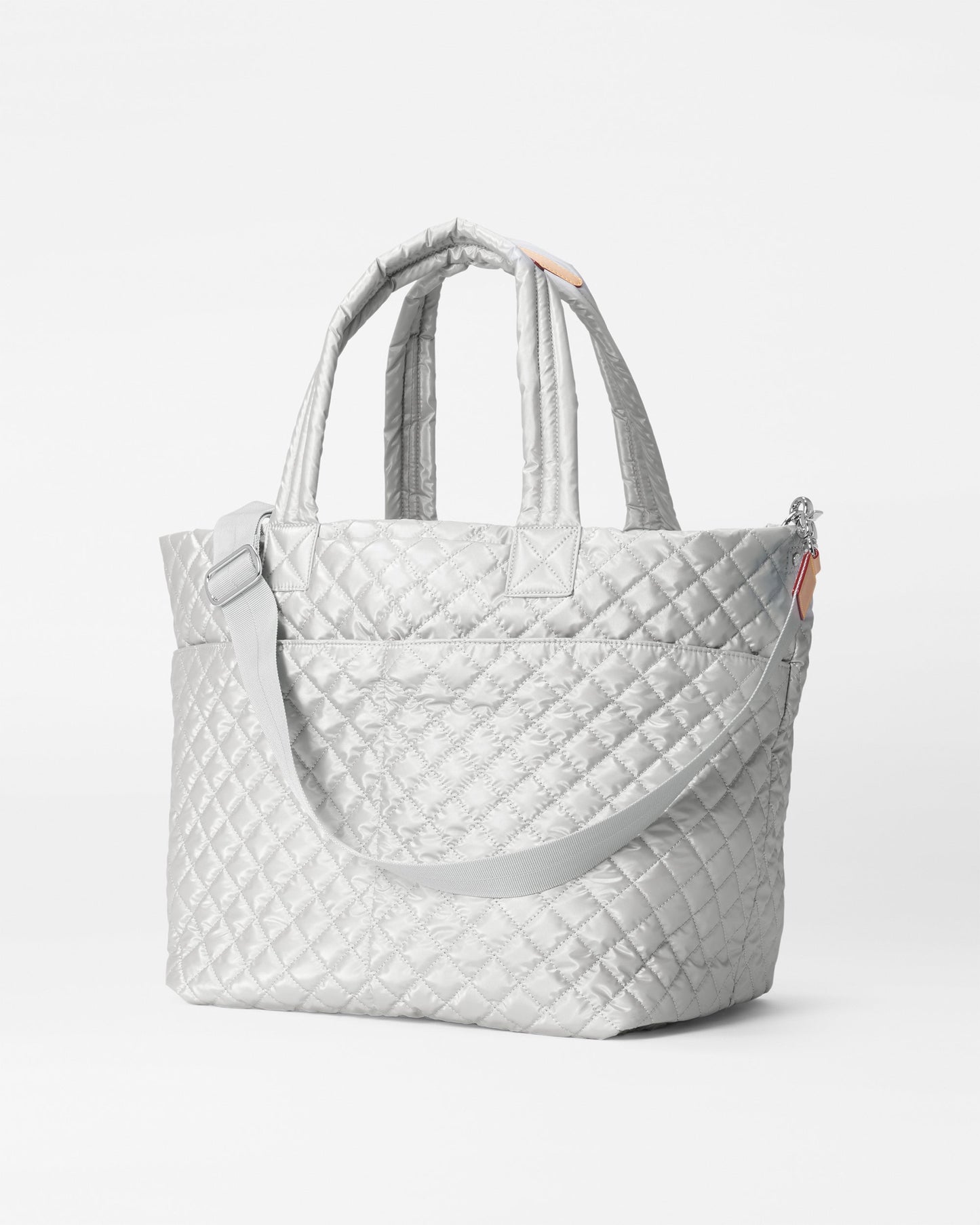 Tennis Large Metro Tote Deluxe Oyster Metallic/Acid Yellow