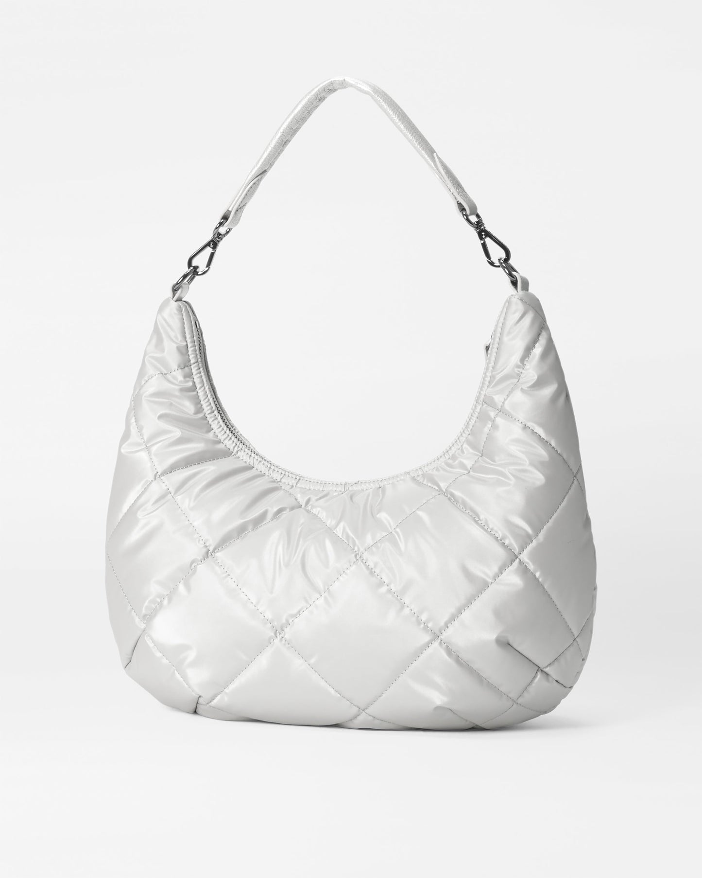 Quilted Madison Shoulder Bag Oyster Metallic