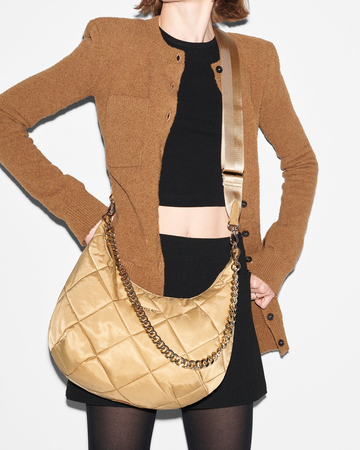 Quilted Madison Shoulder Bag Camel