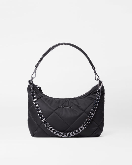 Quilted Small Madison Shoulder Bag Black Rec