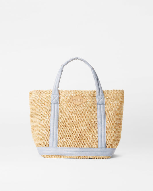 Small Raffia Tote Raffia/Chambray