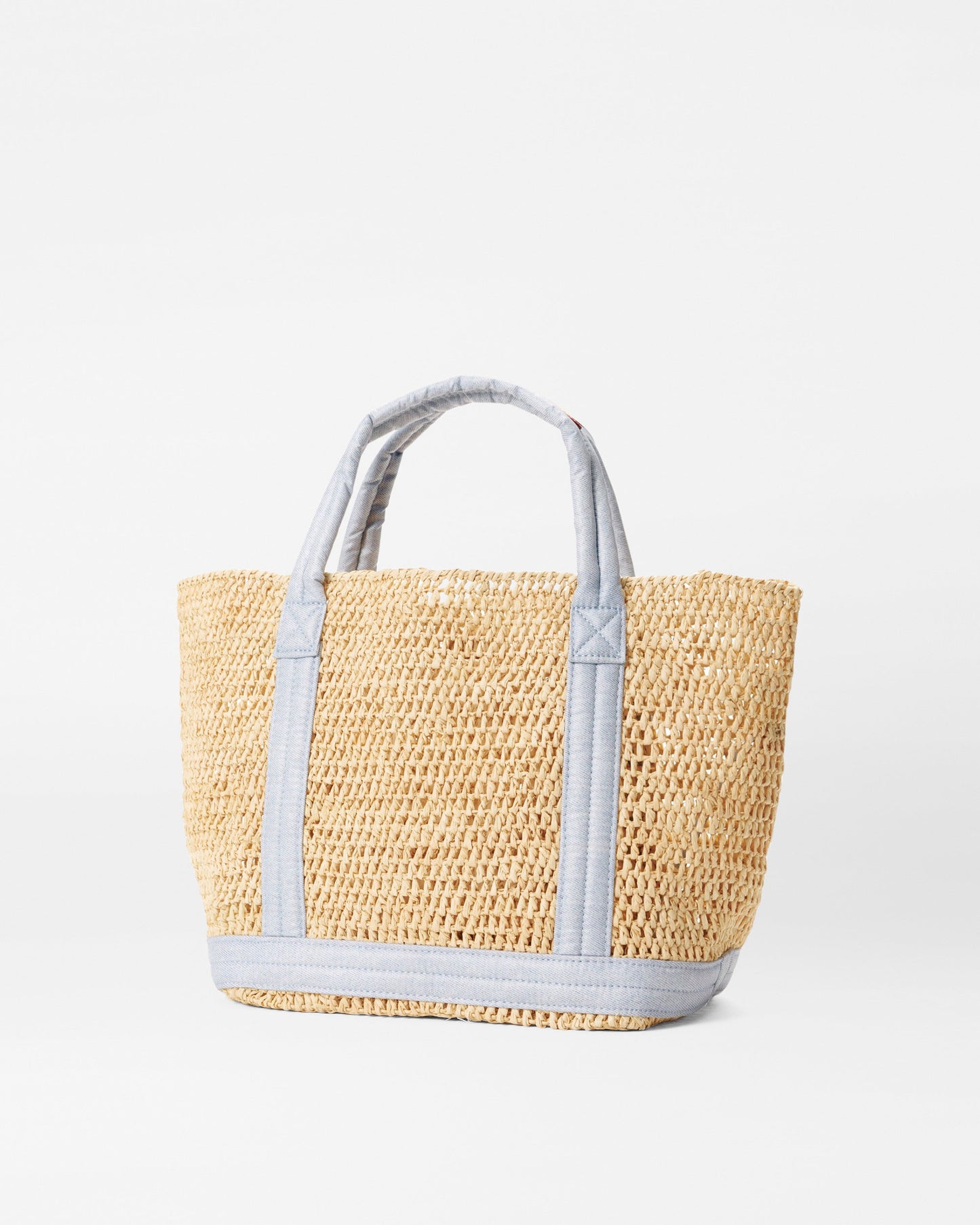 Small Raffia Tote Raffia/Chambray