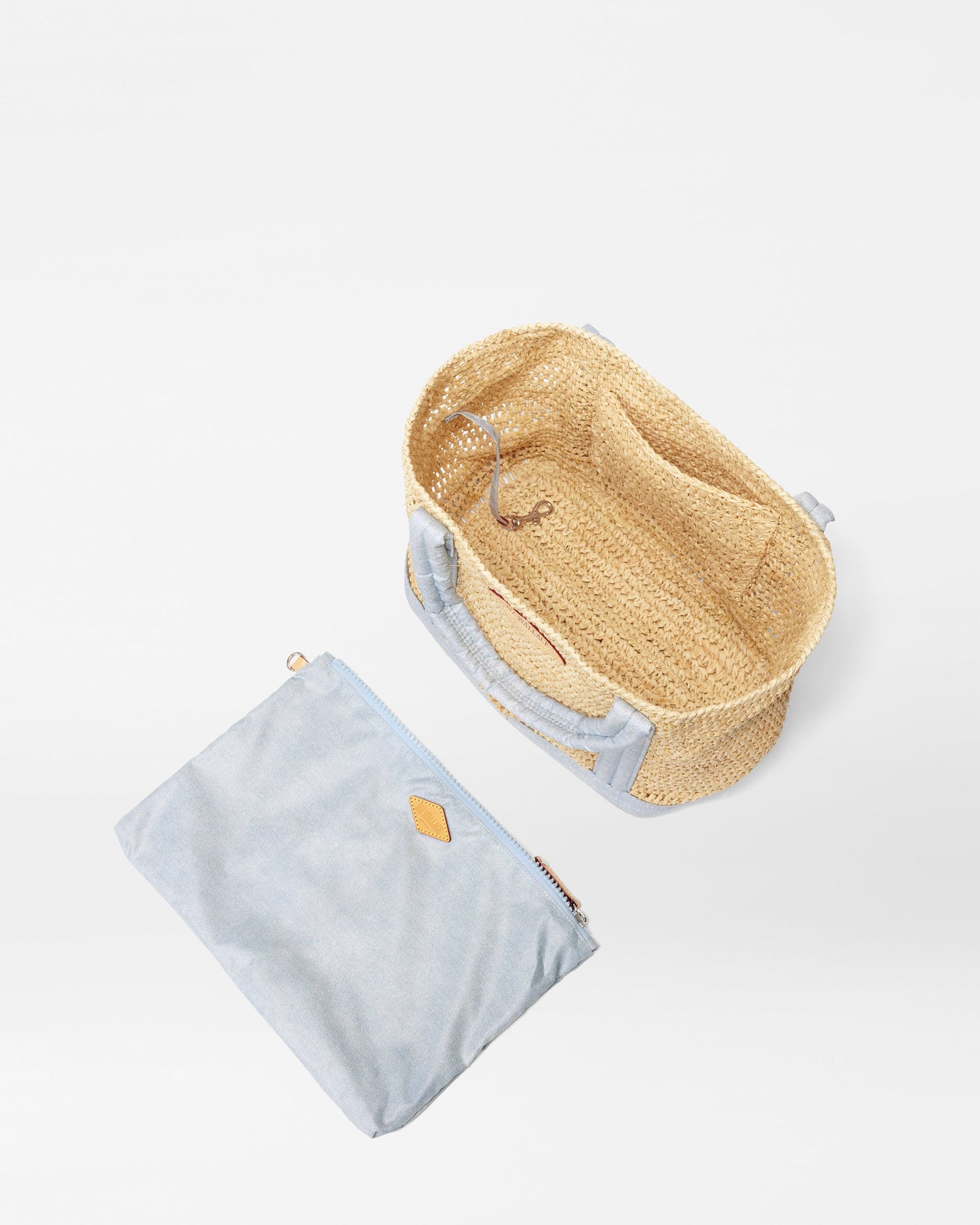 Small Raffia Tote Raffia/Chambray