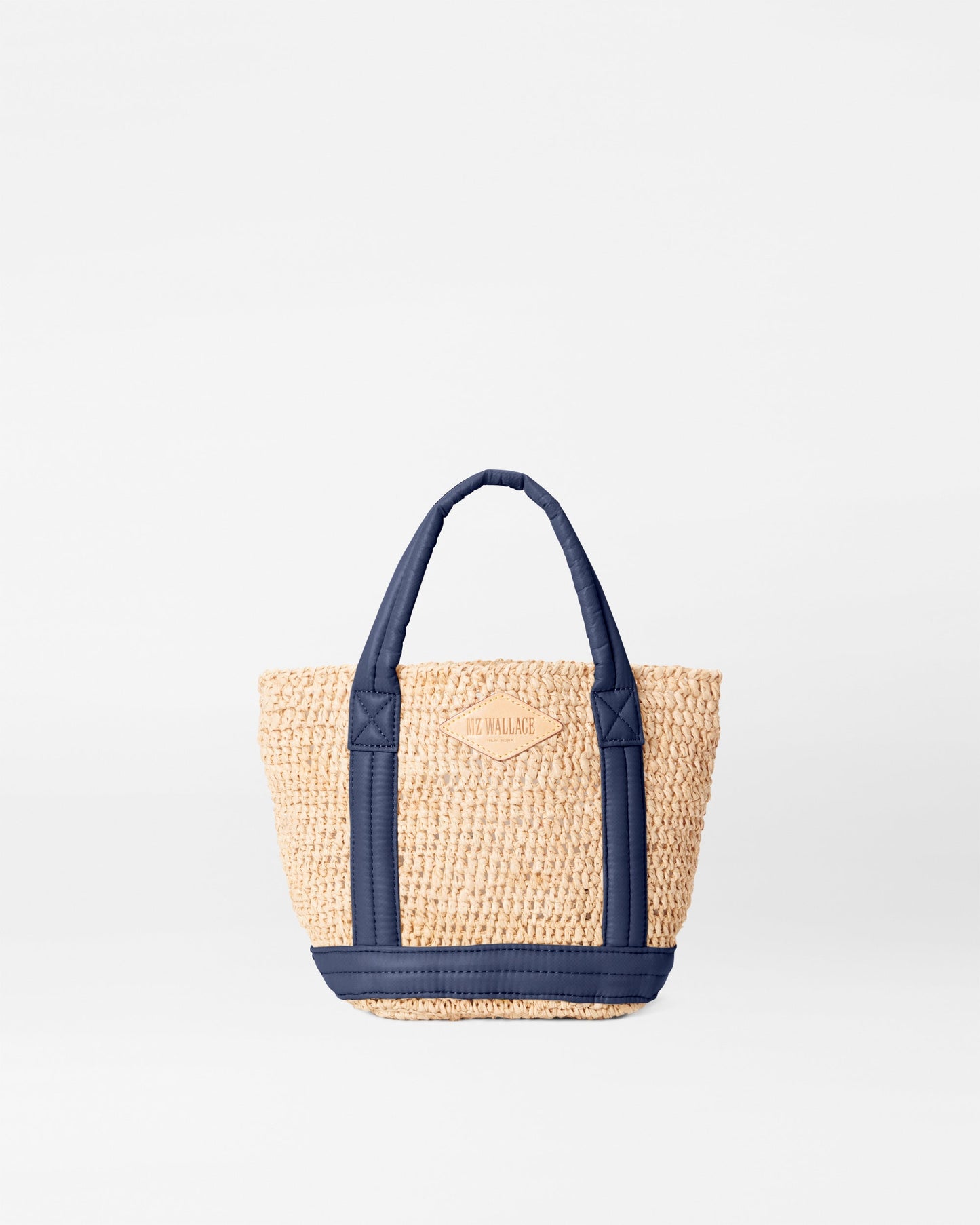 Mini Raffia Tote Raffia / Navy