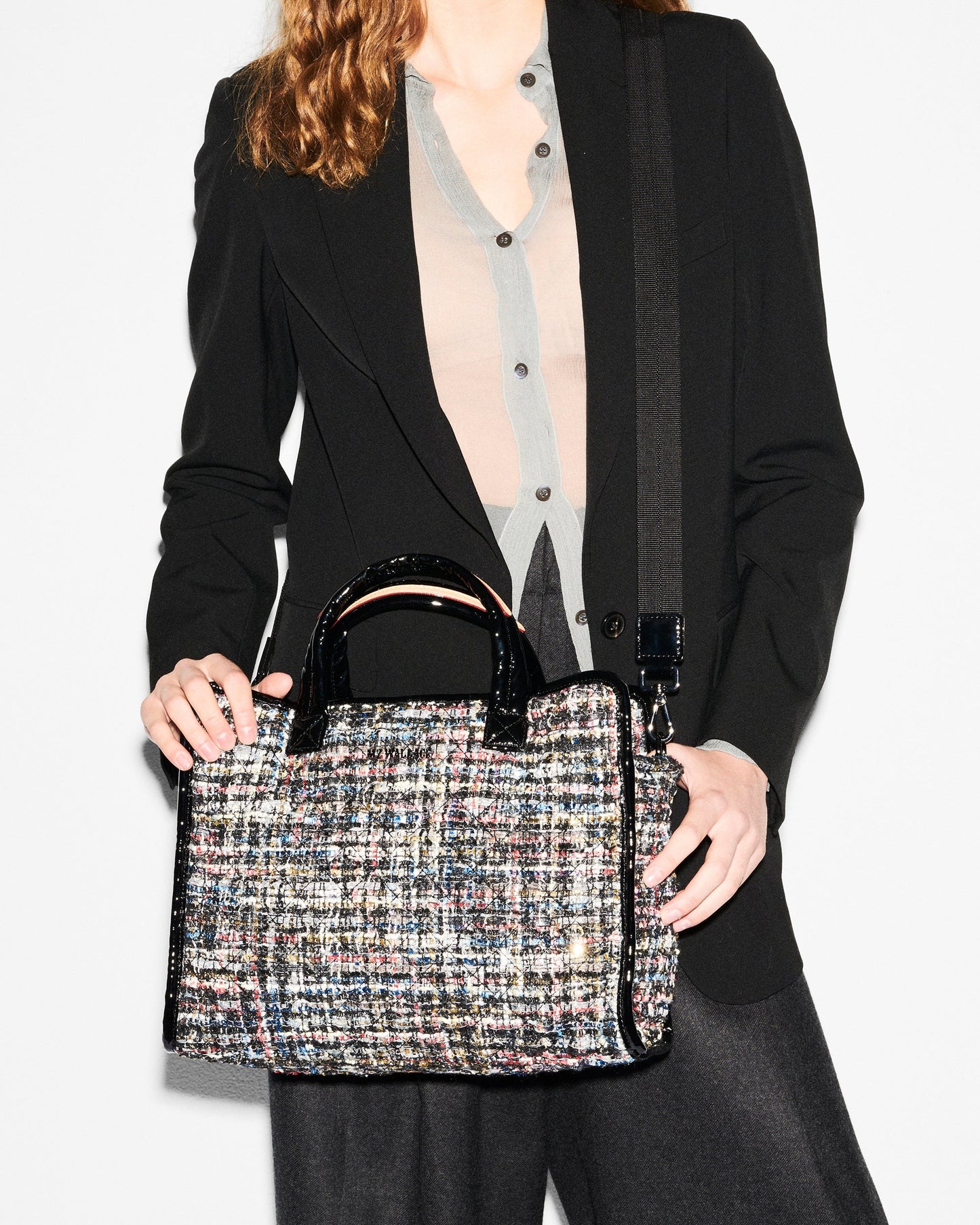 Medium Box Tote Midnight Sparkle Boucle