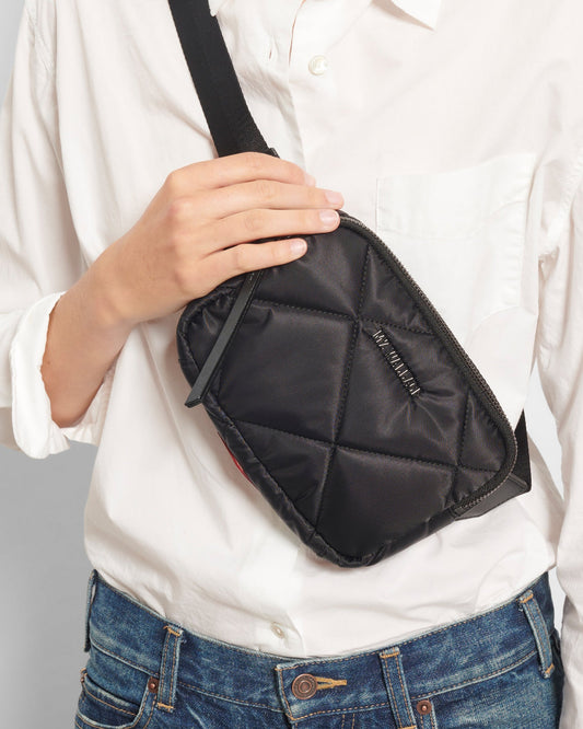 Quilted Madison Belt Bag Black