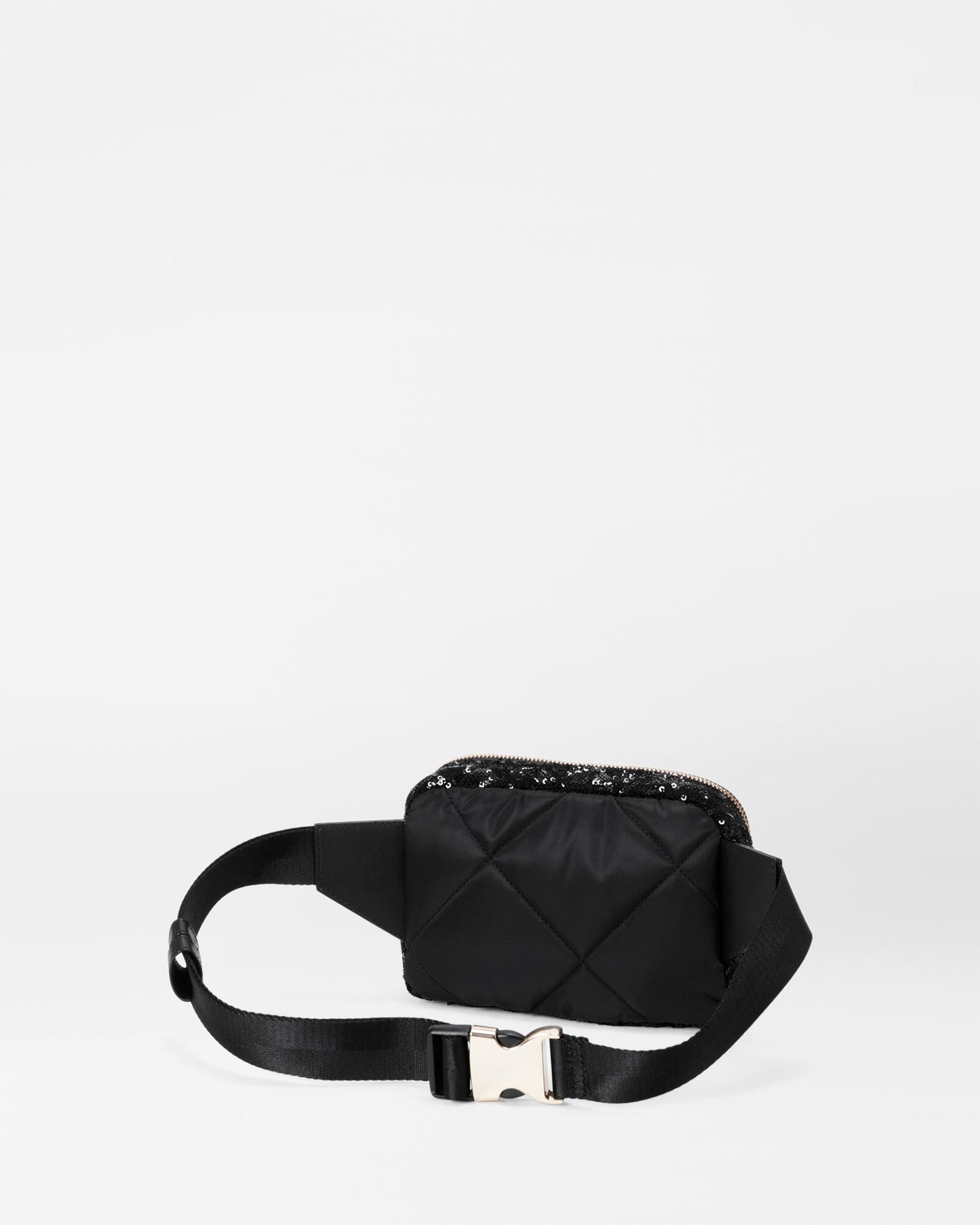 Quilted Madison Belt Bag Black Sequin