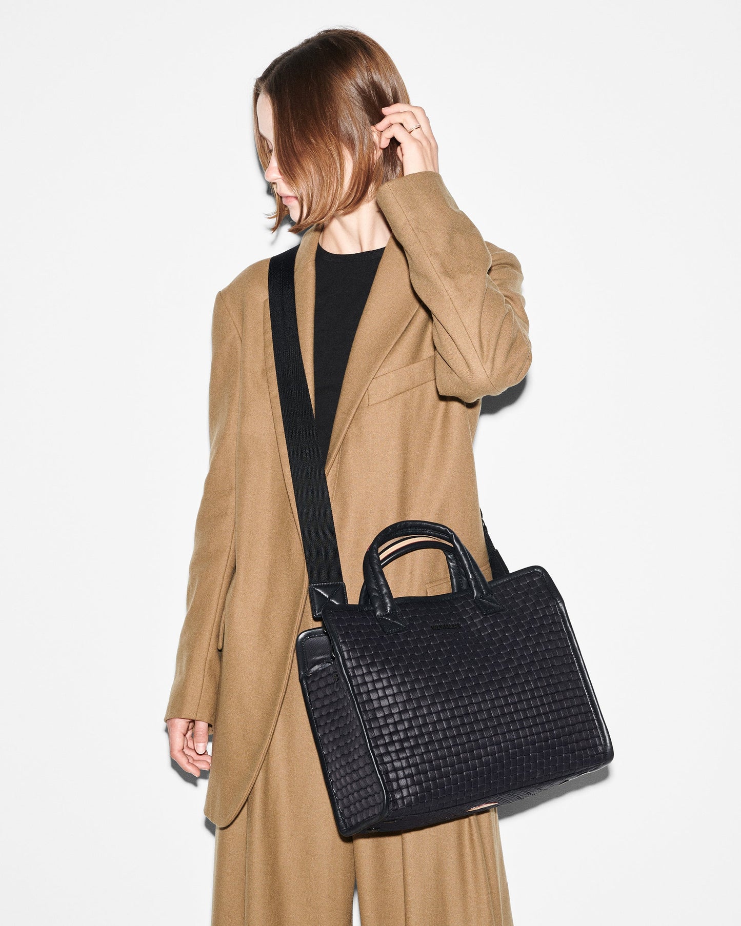 Medium Woven Box Tote Black