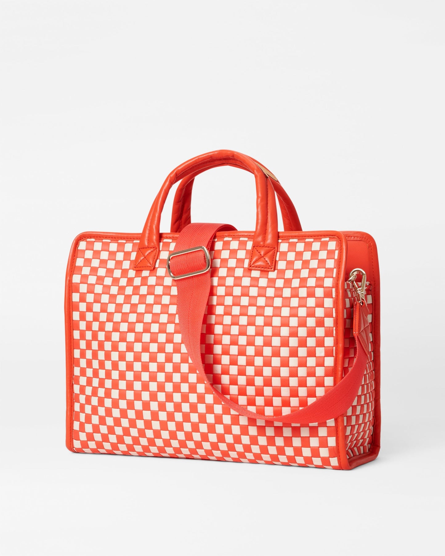 Medium Woven Box Tote Sandshell/Poppy Woven