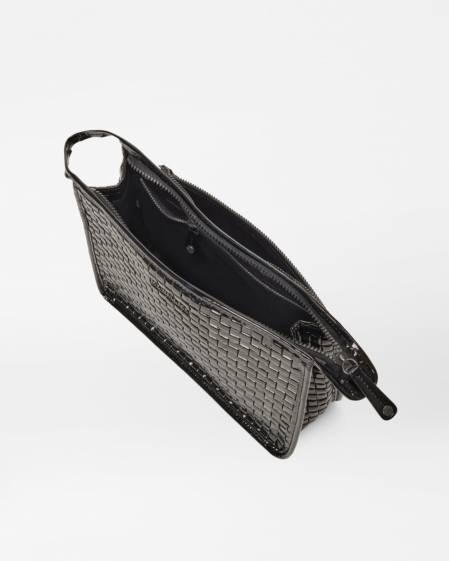 Woven Metro Clutch Black Lacquer