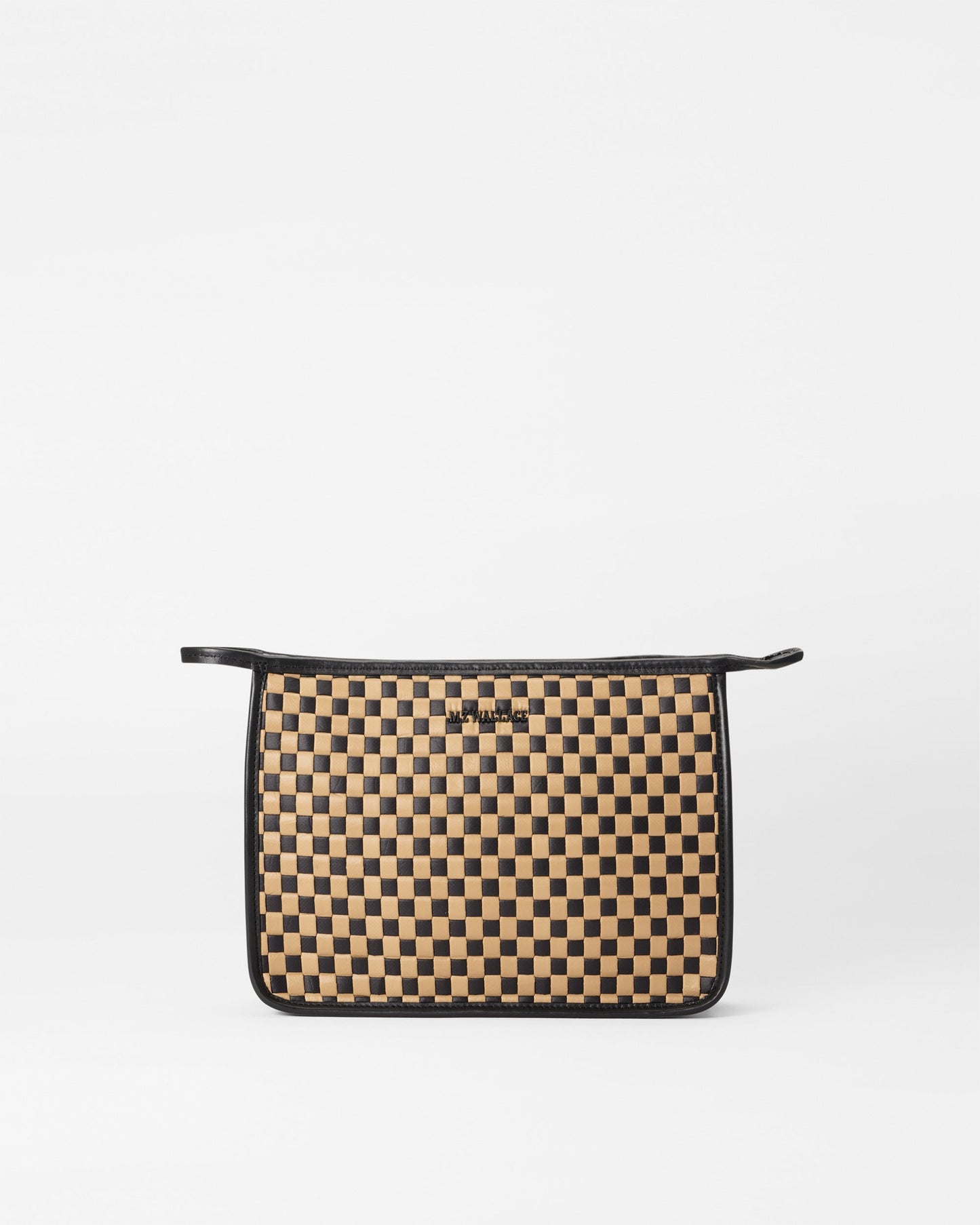 Woven Metro Clutch Camel & Black