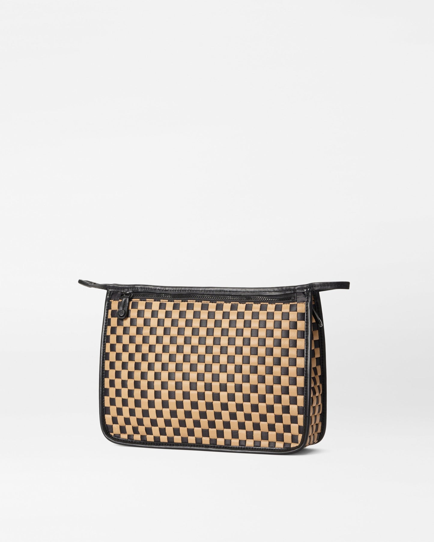 Woven Metro Clutch Camel & Black