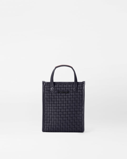 Micro Woven Box Tote Black