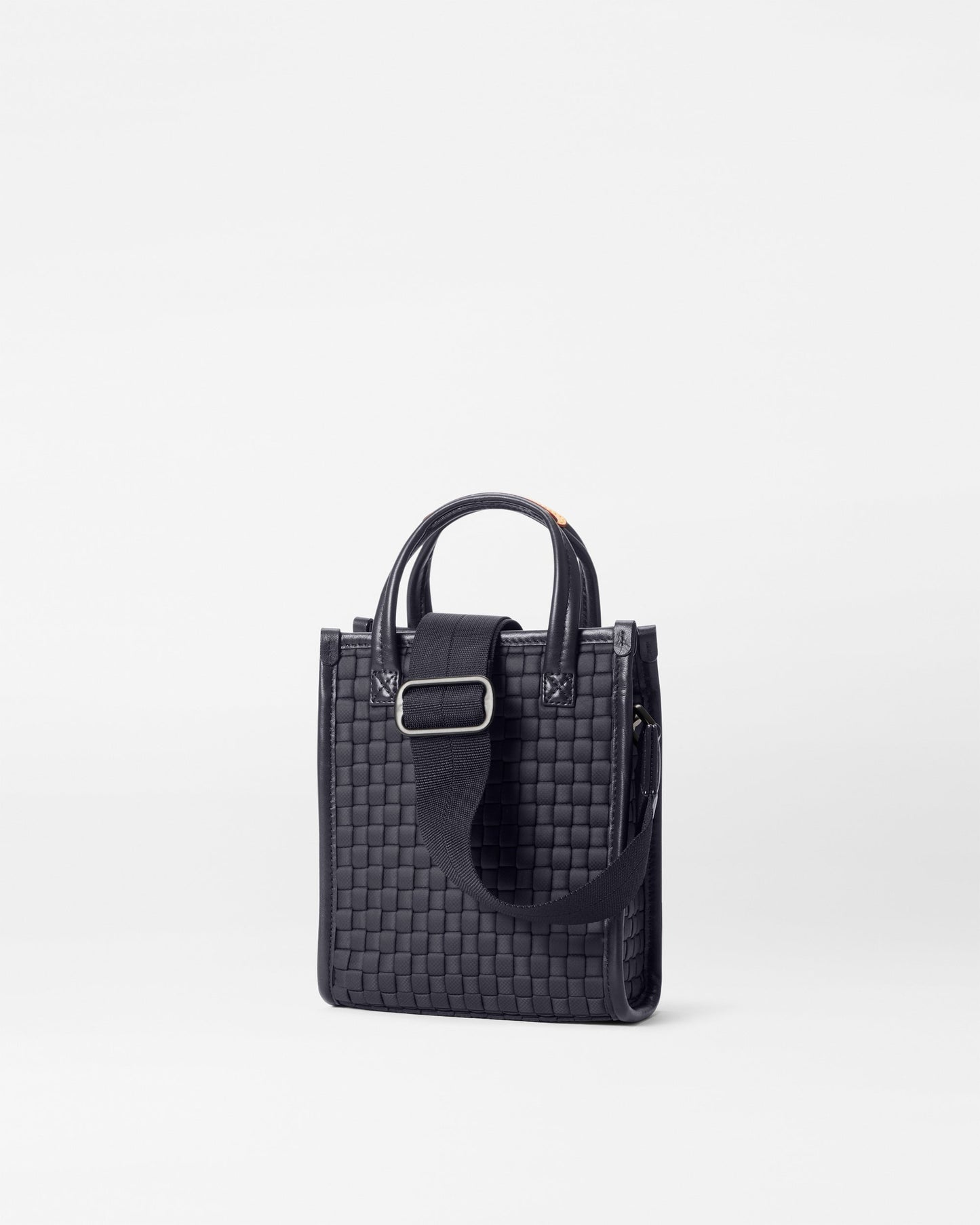 Micro Woven Box Tote Black