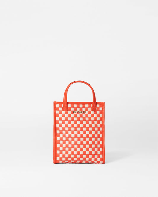 Micro Woven Box Tote Sandshell/Poppy Woven