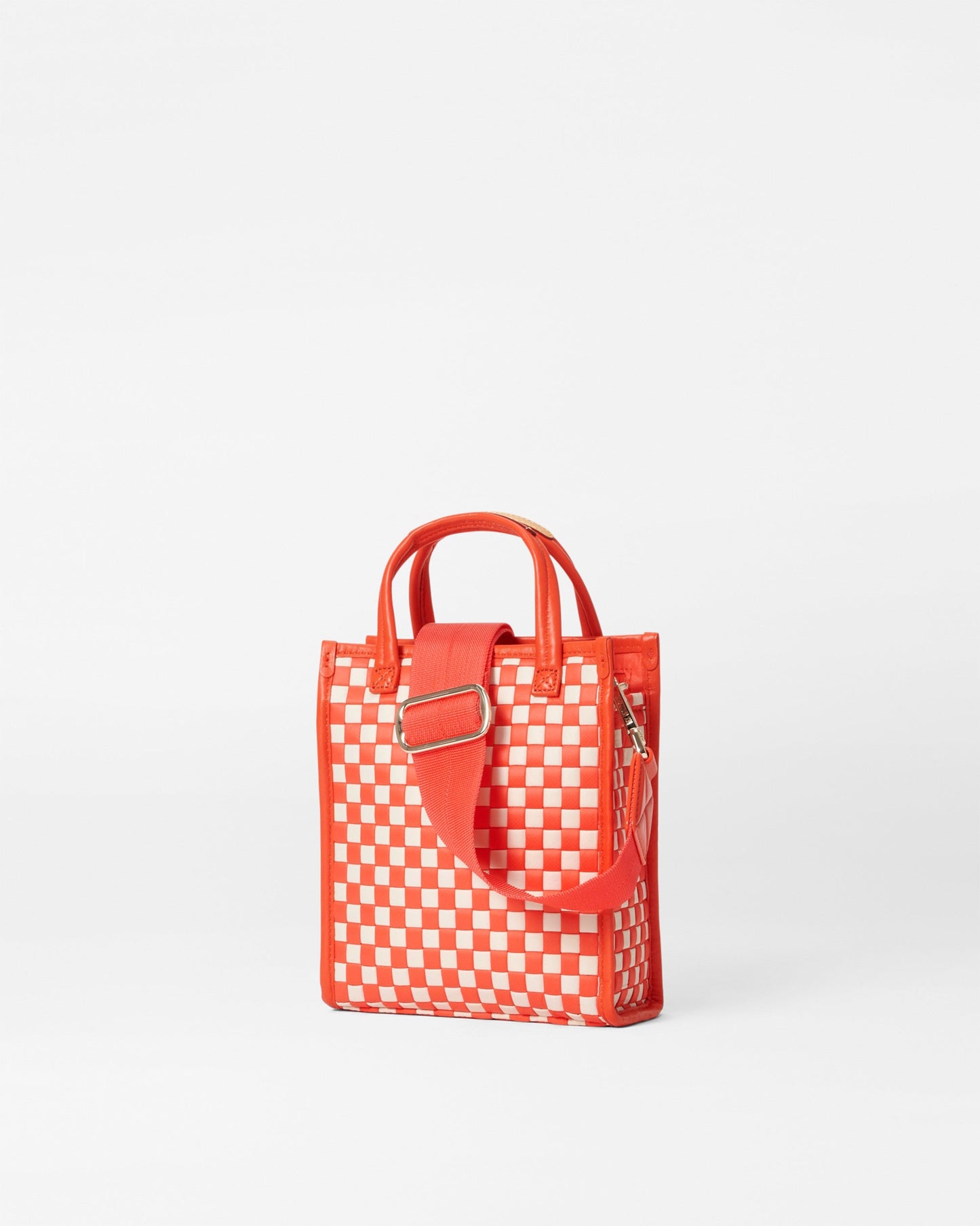 Micro Woven Box Tote Sandshell/Poppy Woven