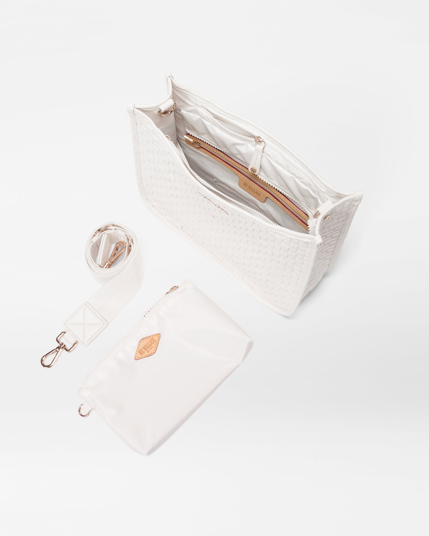 Woven Box Crossbody Pearl Metallic