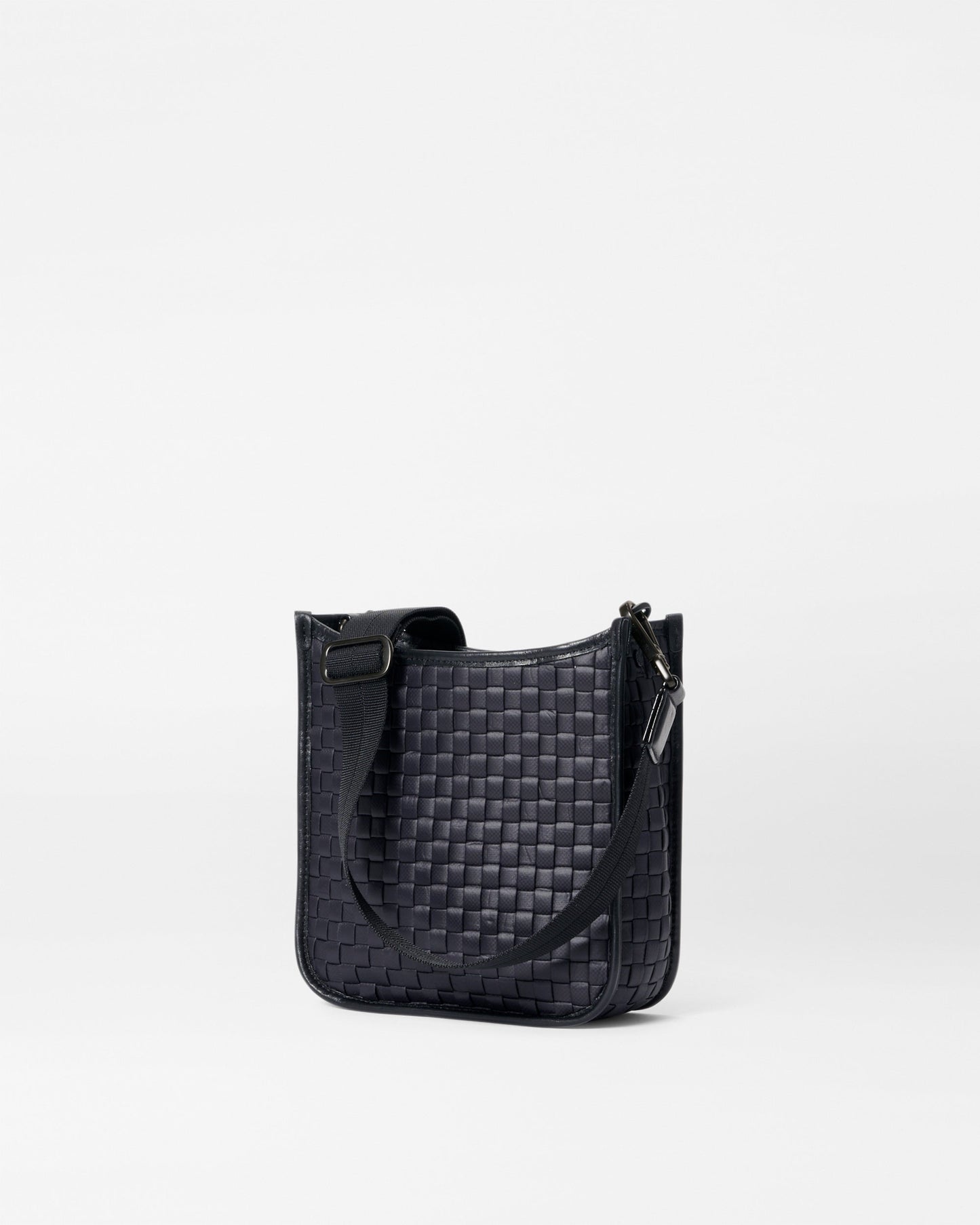 Small Woven Box Crossbody Black