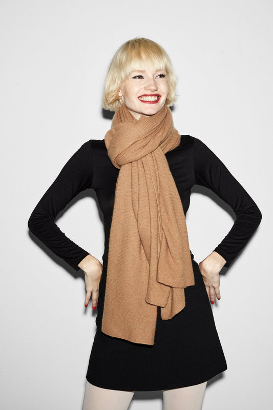 Camel Cashmere Travel Wrap Camel