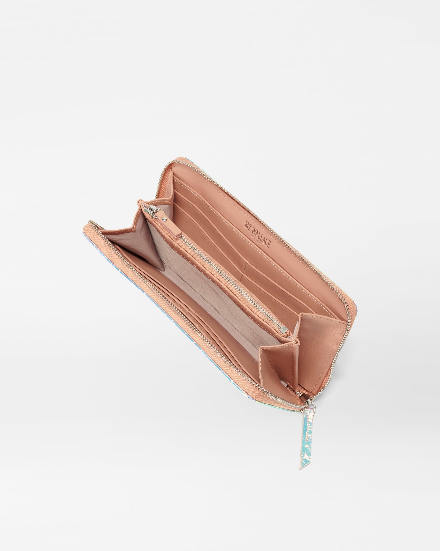 Long Zip Round Wallet Pink Opal Leather