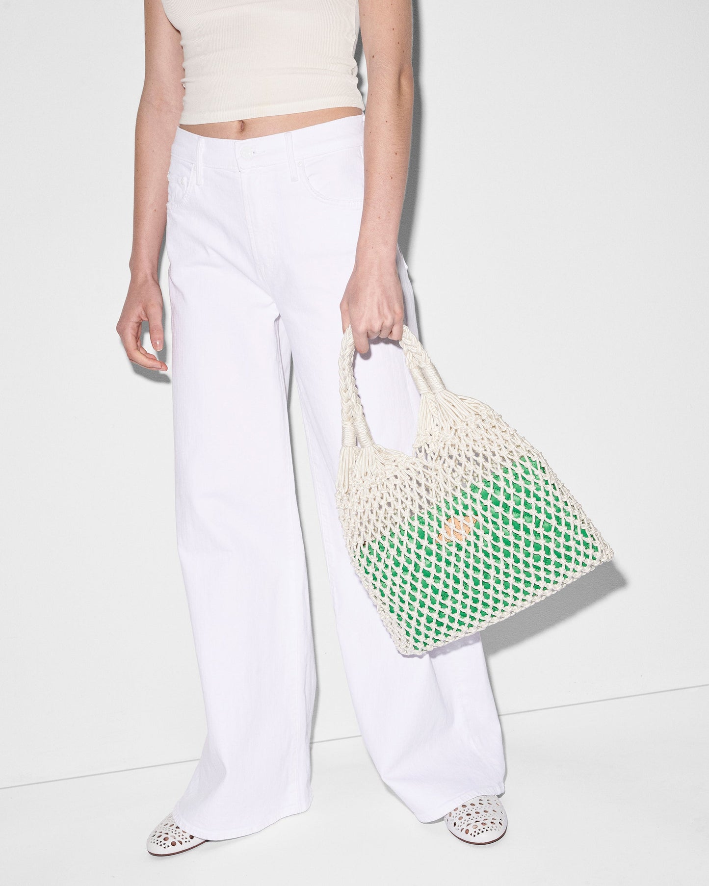 Reef Knot Market Tote Off White/Grass