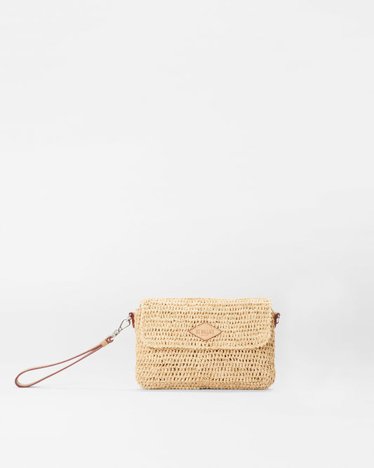 Raffia Convertible Crossbody Camel