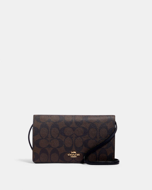 Anna Foldover Clutch Crossbody In Signature Canvas