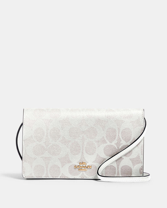 Anna Foldover Clutch Crossbody In Signature Canvas