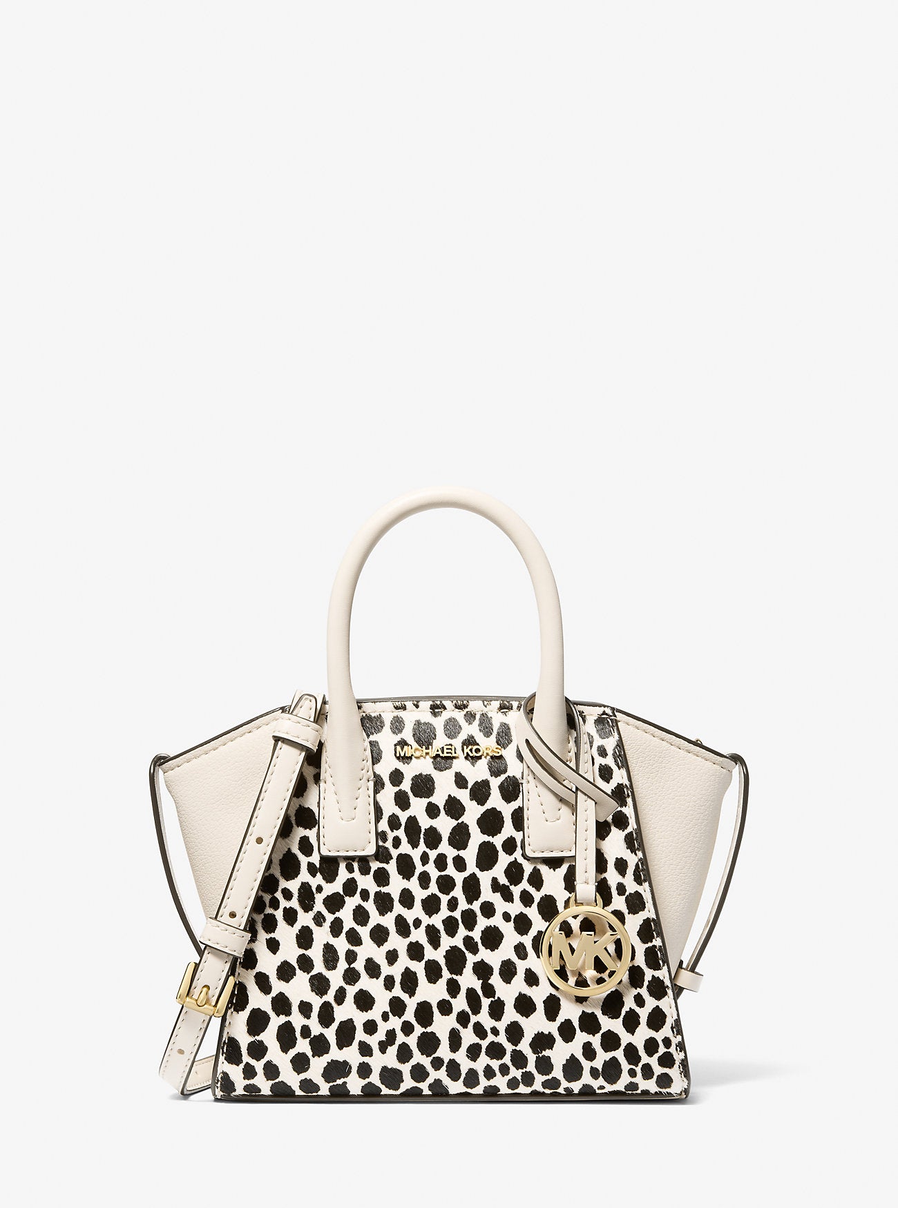 Avril Extra-Small Cheetah Print Calf Hair and Leather Satchel