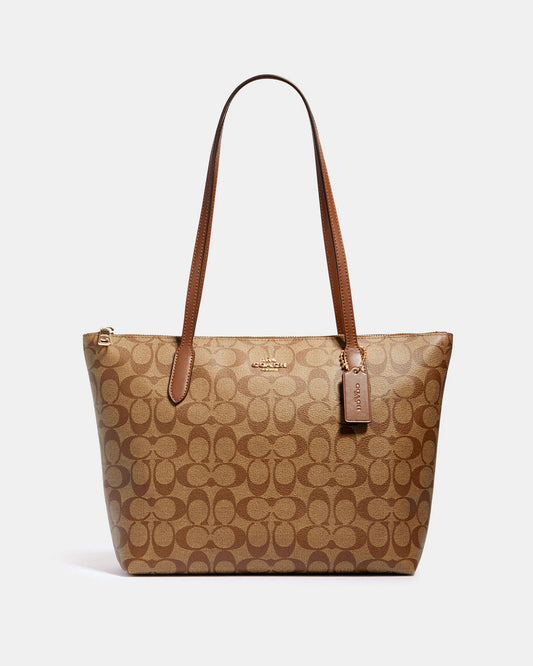 Zip Top Tote In Signature Canvas