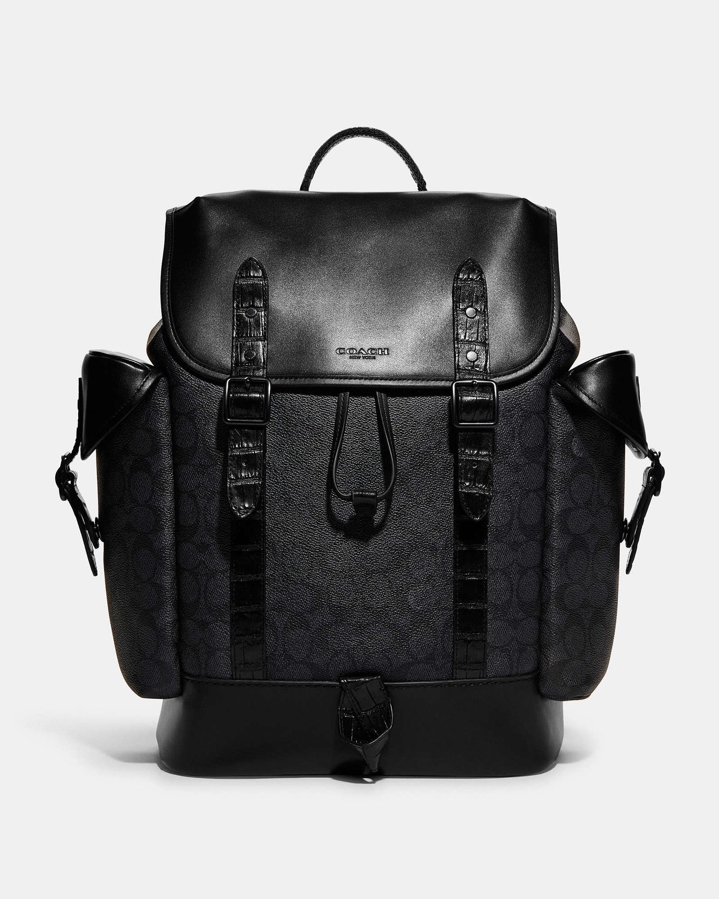 Hitch Backpack In Signature Canvas With Crocodile Detail