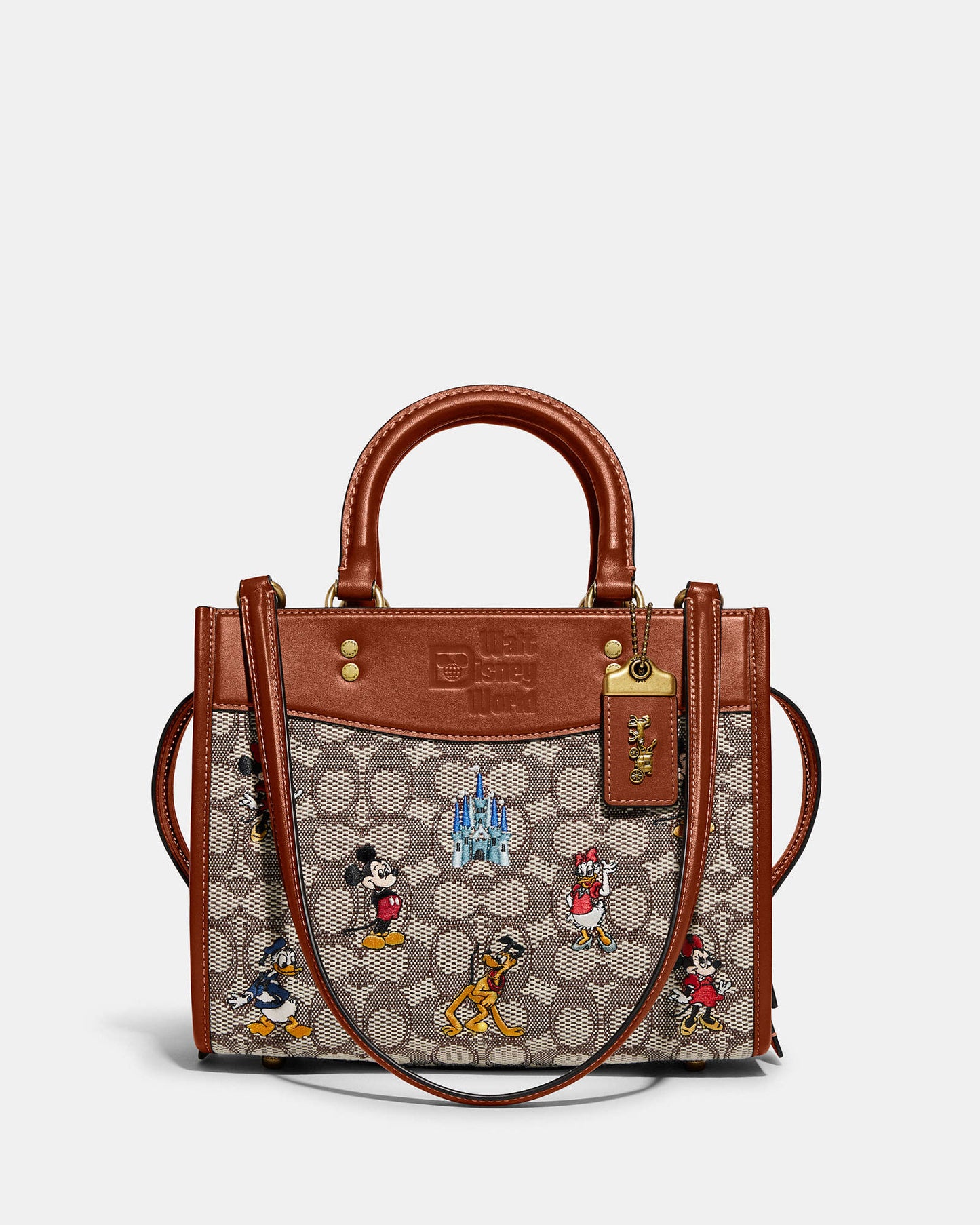 Disney X Coach Rogue 25 In Signature Textile Jacquard With Mickey Mouse And Friends Embroidery