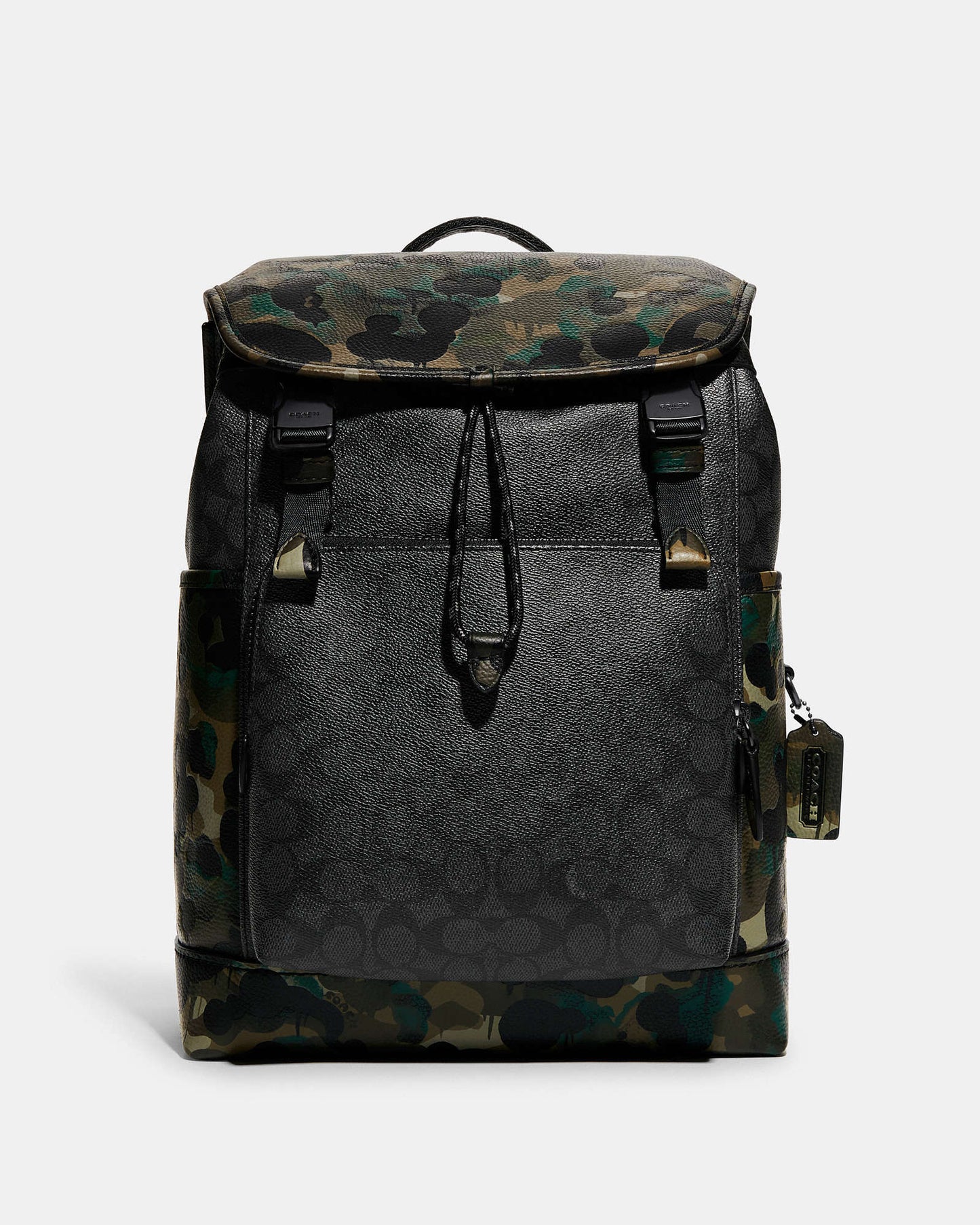 League Flap Backpack In Signature Canvas With Camo Print