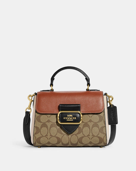 Morgan Top Handle Satchel In Colorblock Signature Canvas