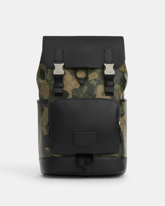 Track Backpack In Signature Canvas With Camo Print