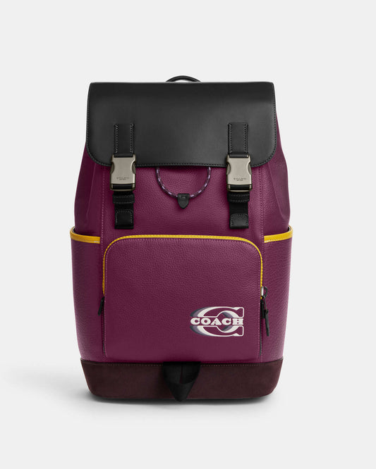 Track Backpack In Colorblock With Coach Stamp