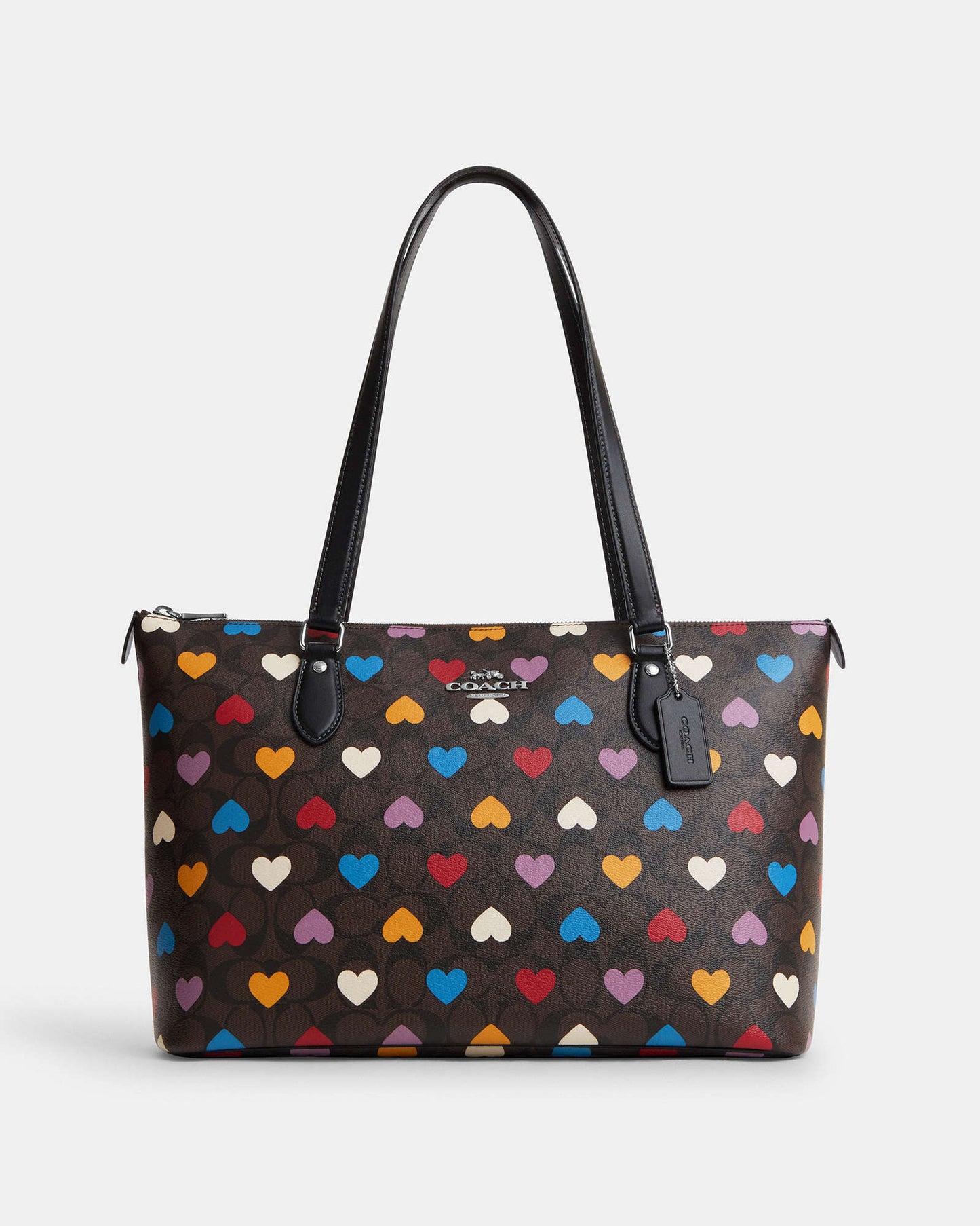 Gallery Tote In Signature Canvas With Heart Print